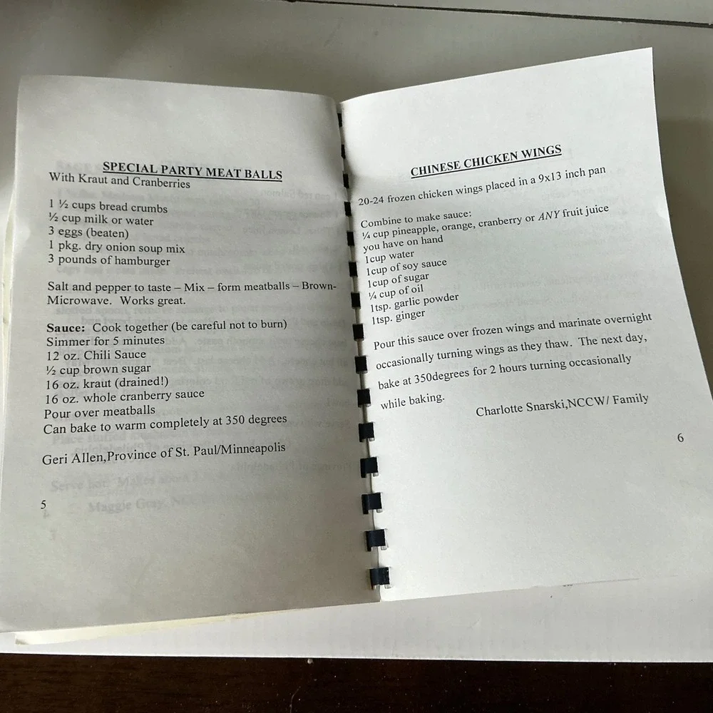 Vintage 1999 NCCW Board Cookbook National Council of Catholic Women Kansas City